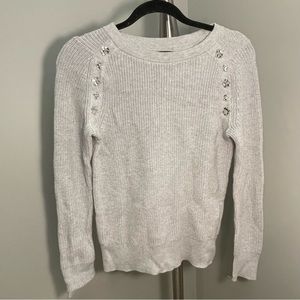 Banana Republic Grey Embellished Sweater - extra small